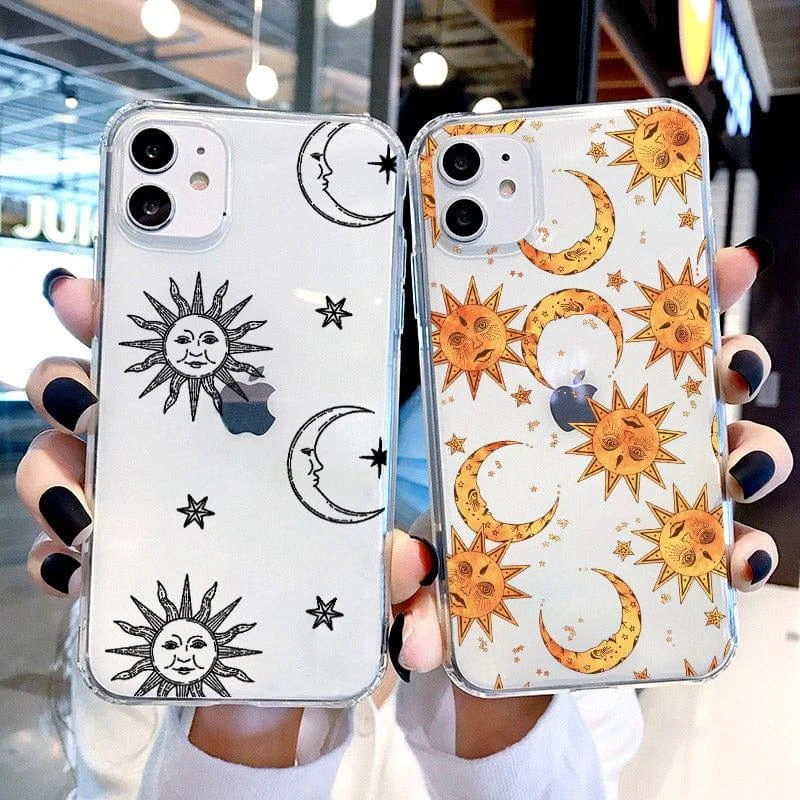 Mystical Sun And Moon Face Phone Case - Glova