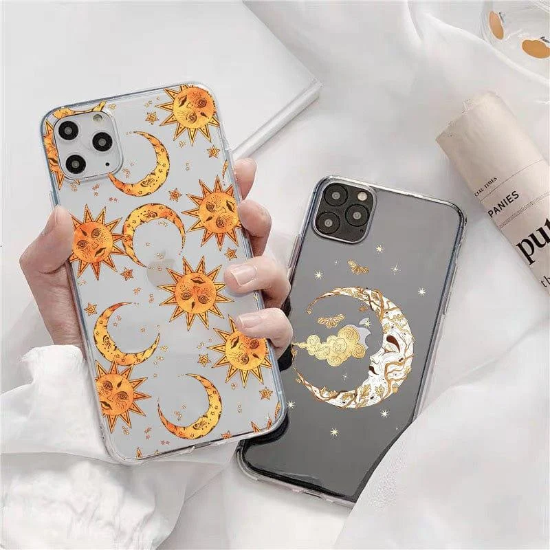 Mystical Sun And Moon Face Phone Case - Glova