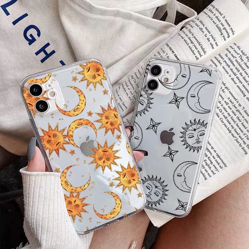 Mystical Sun And Moon Face Phone Case - Glova