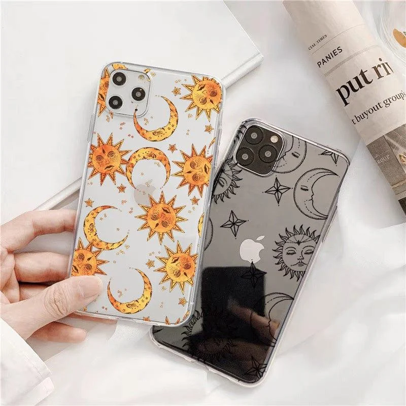 Mystical Sun And Moon Face Phone Case - Glova