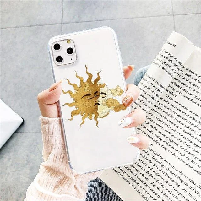 Mystical Sun And Moon Face Phone Case - Glova