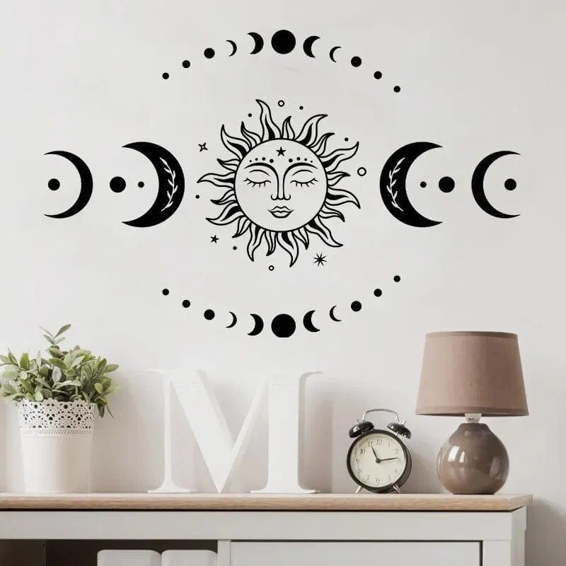 Mystical Sun And Moon Wall Stickers - Glova