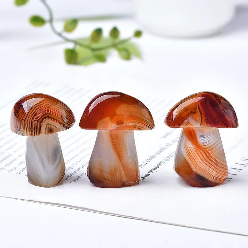 Natural Agate Crystal Mushroom - Glova