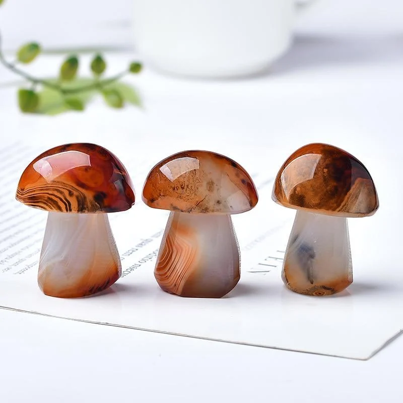 Natural Agate Crystal Mushroom - Glova