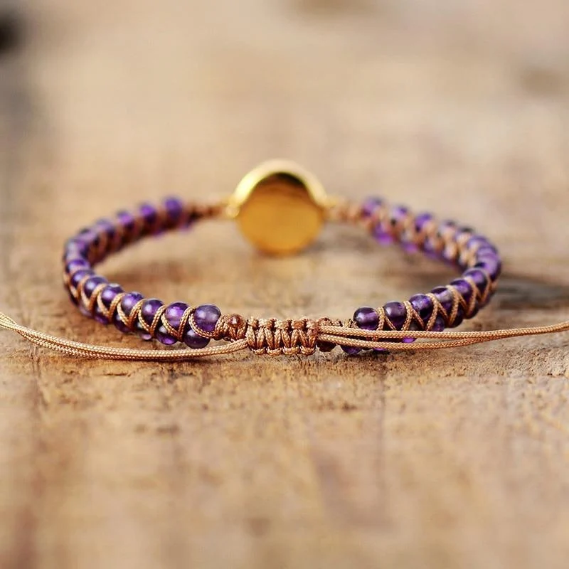 Natural Amethyst & Opal String Braided Bracelet - Glova