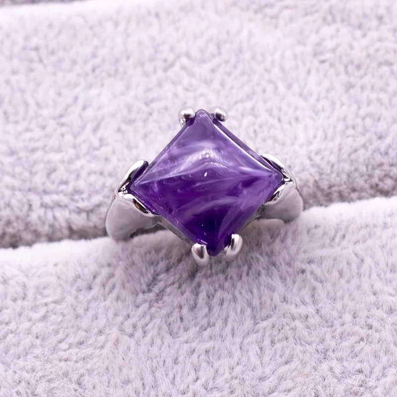 Natural Amethyst Crystal Rings (20 pieces) - Glova