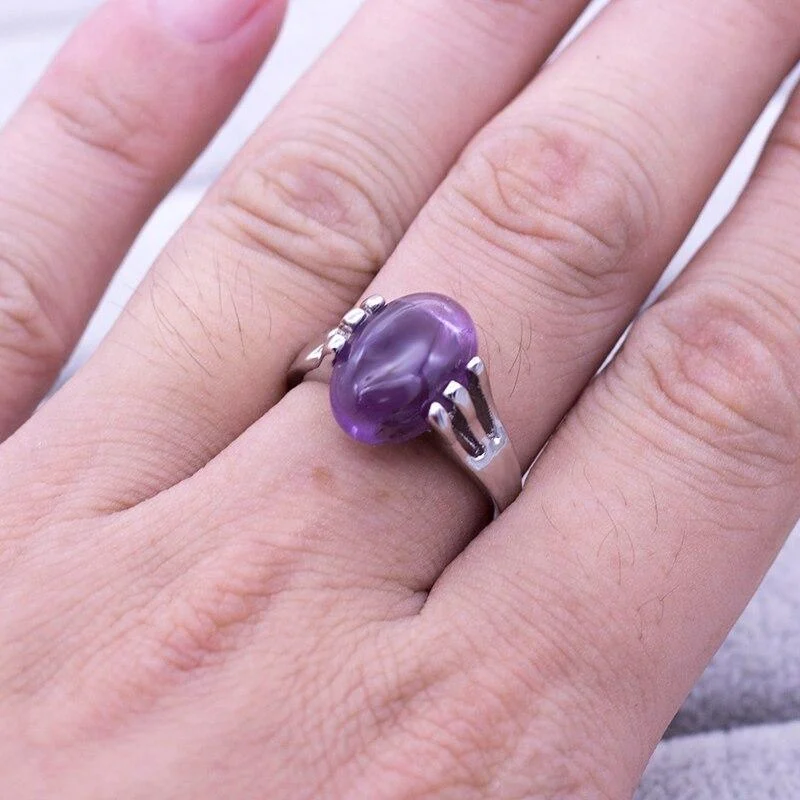 Natural Amethyst Crystal Rings (20 pieces) - Glova