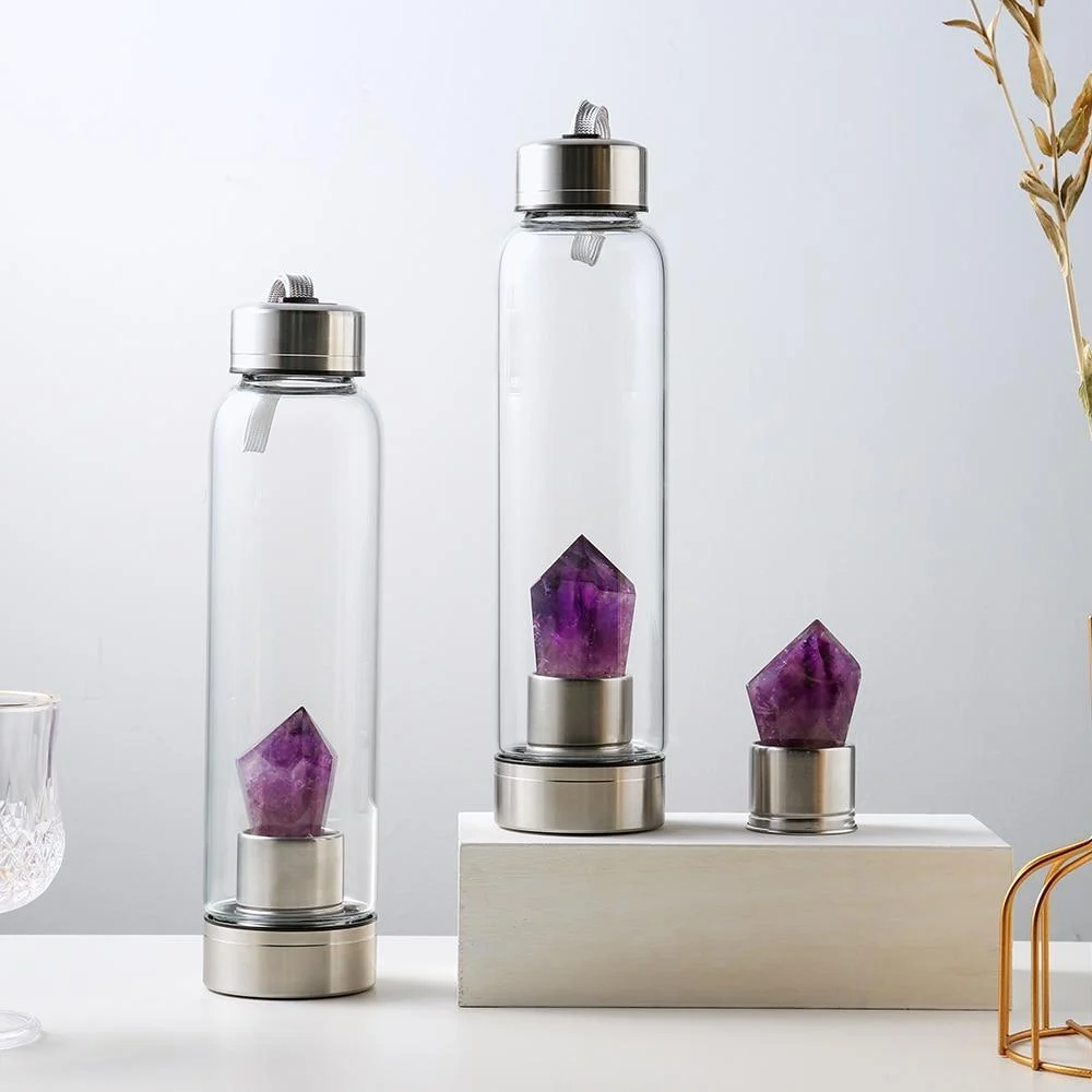 Natural Amethyst Stone Water Bottle - Glova