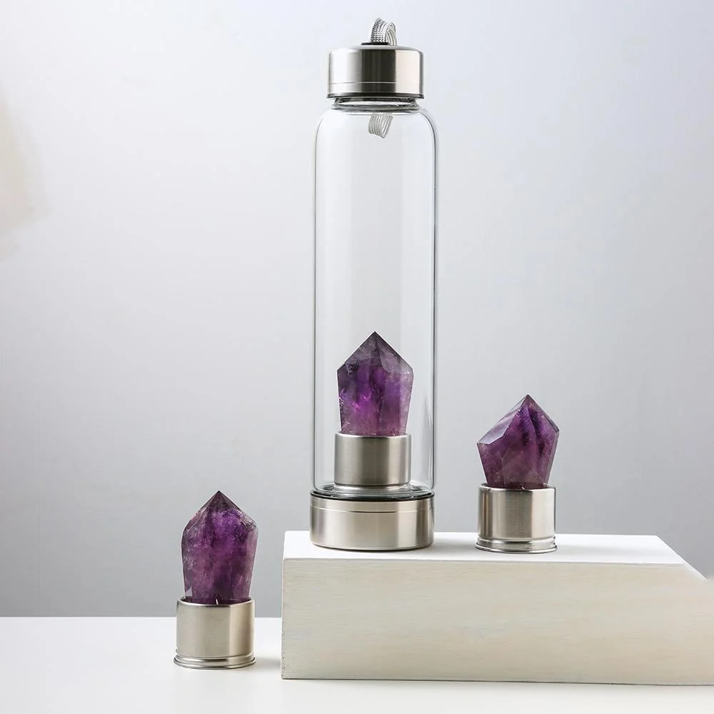 Natural Amethyst Stone Water Bottle - Glova