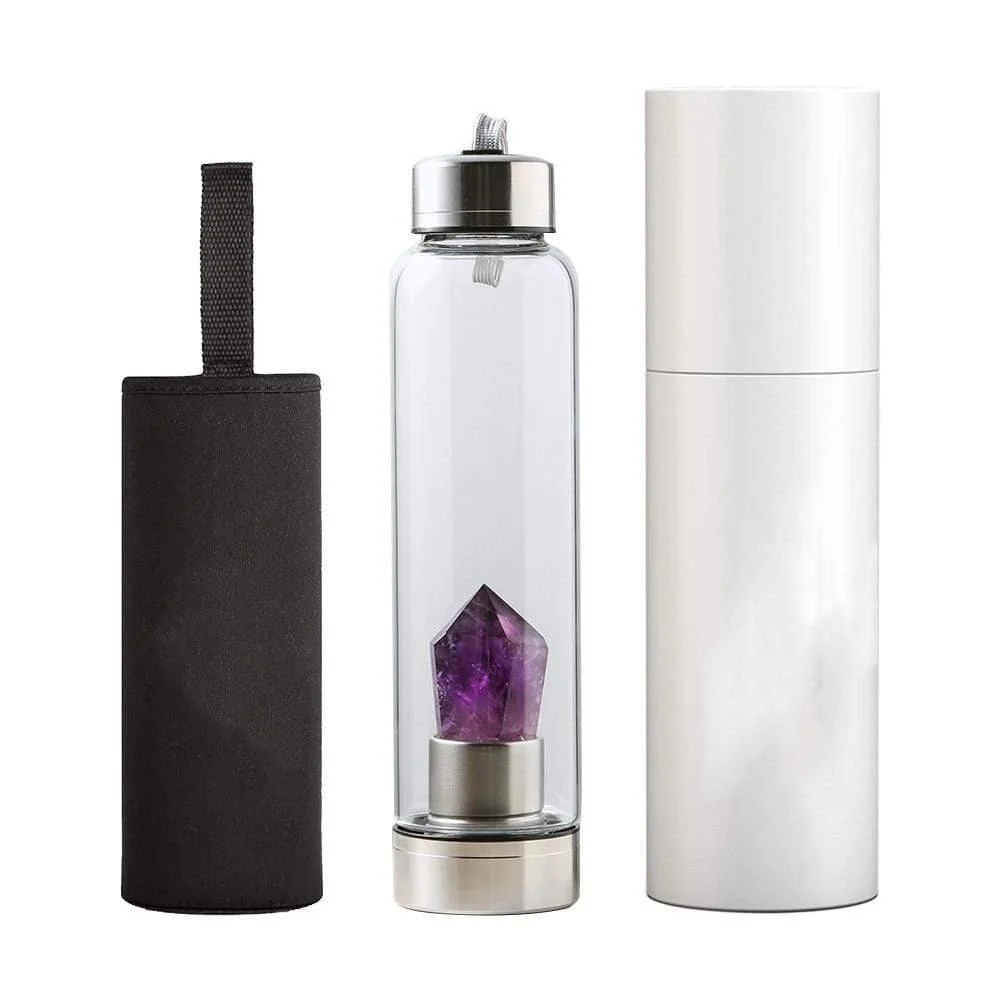 Natural Amethyst Stone Water Bottle - Glova