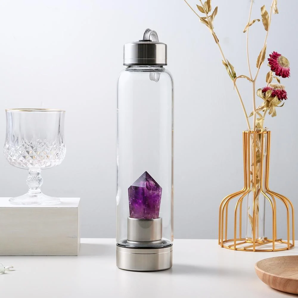 Natural Amethyst Stone Water Bottle - Glova