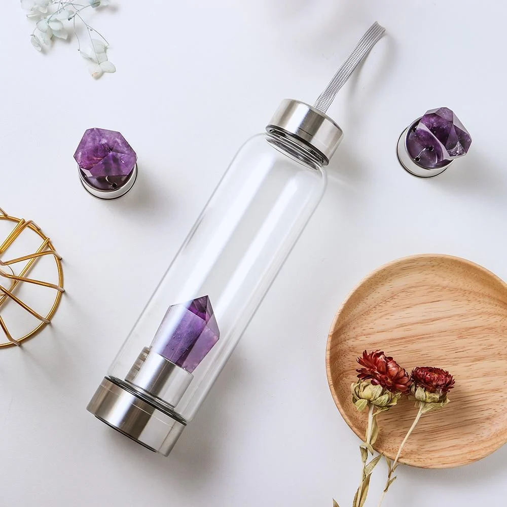 Natural Amethyst Stone Water Bottle - Glova