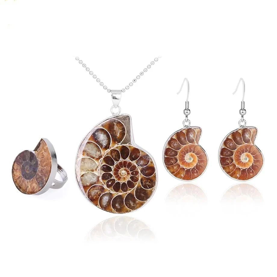 Natural Ammonite Snail Shell Necklace - Glova