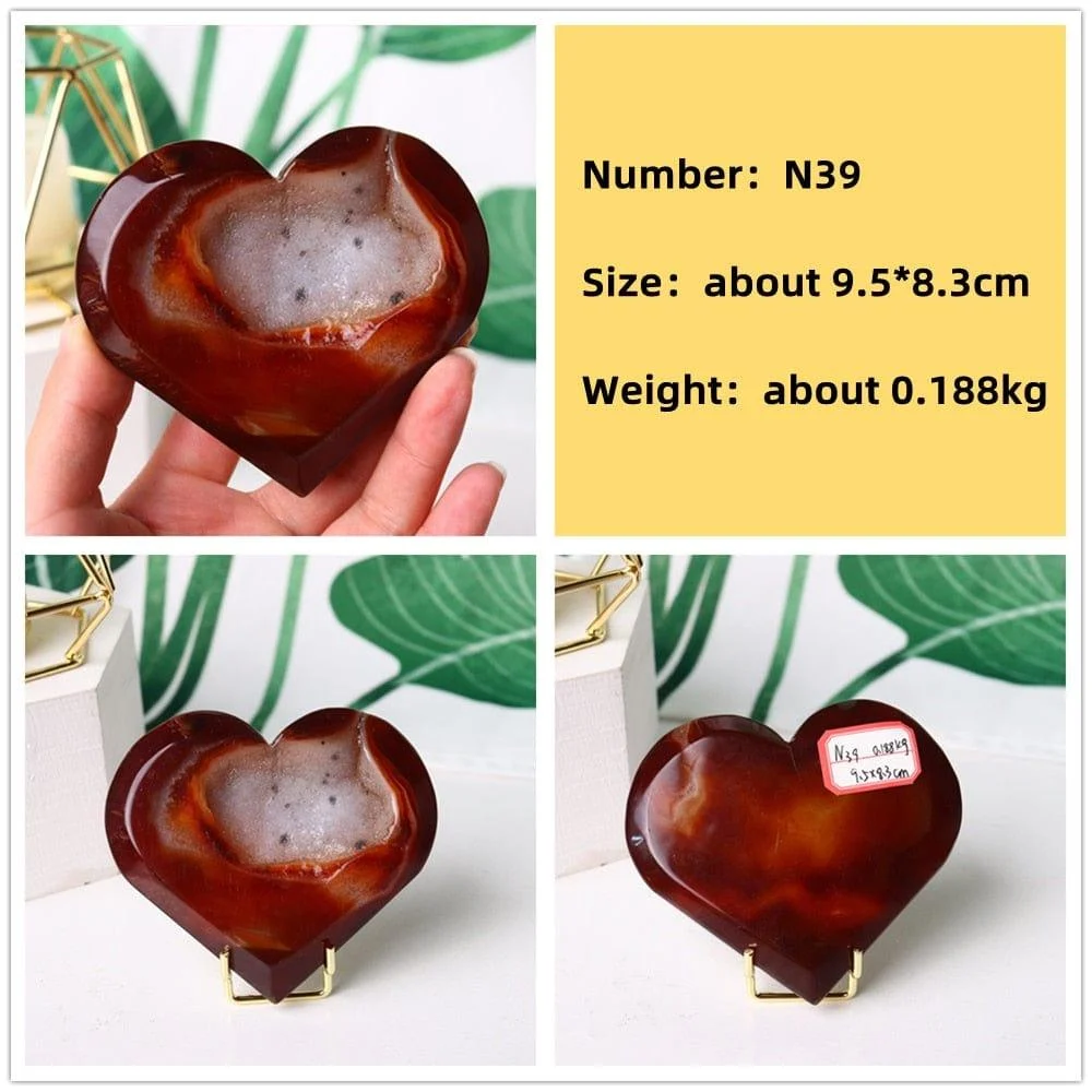 Natural Carnelian Stone Heart Carving - Glova