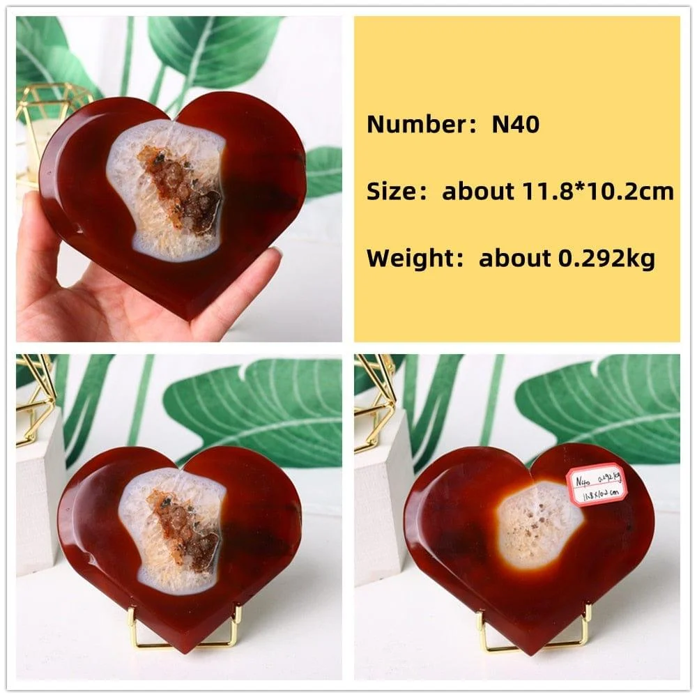 Natural Carnelian Stone Heart Carving - Glova