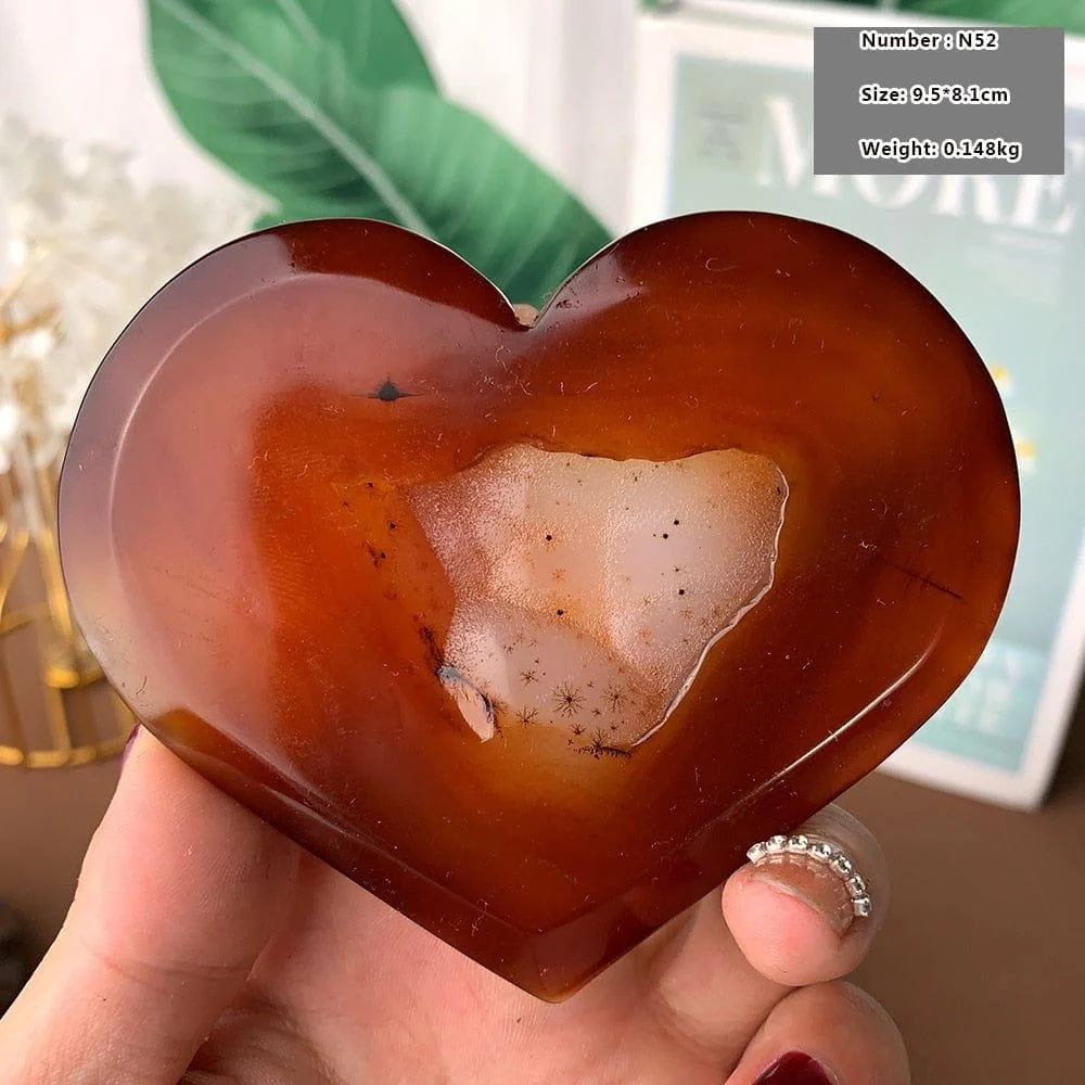 Natural Carnelian Stone Heart Carving - Glova