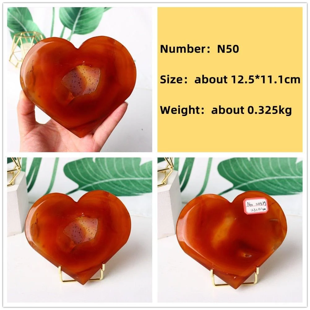 Natural Carnelian Stone Heart Carving - Glova