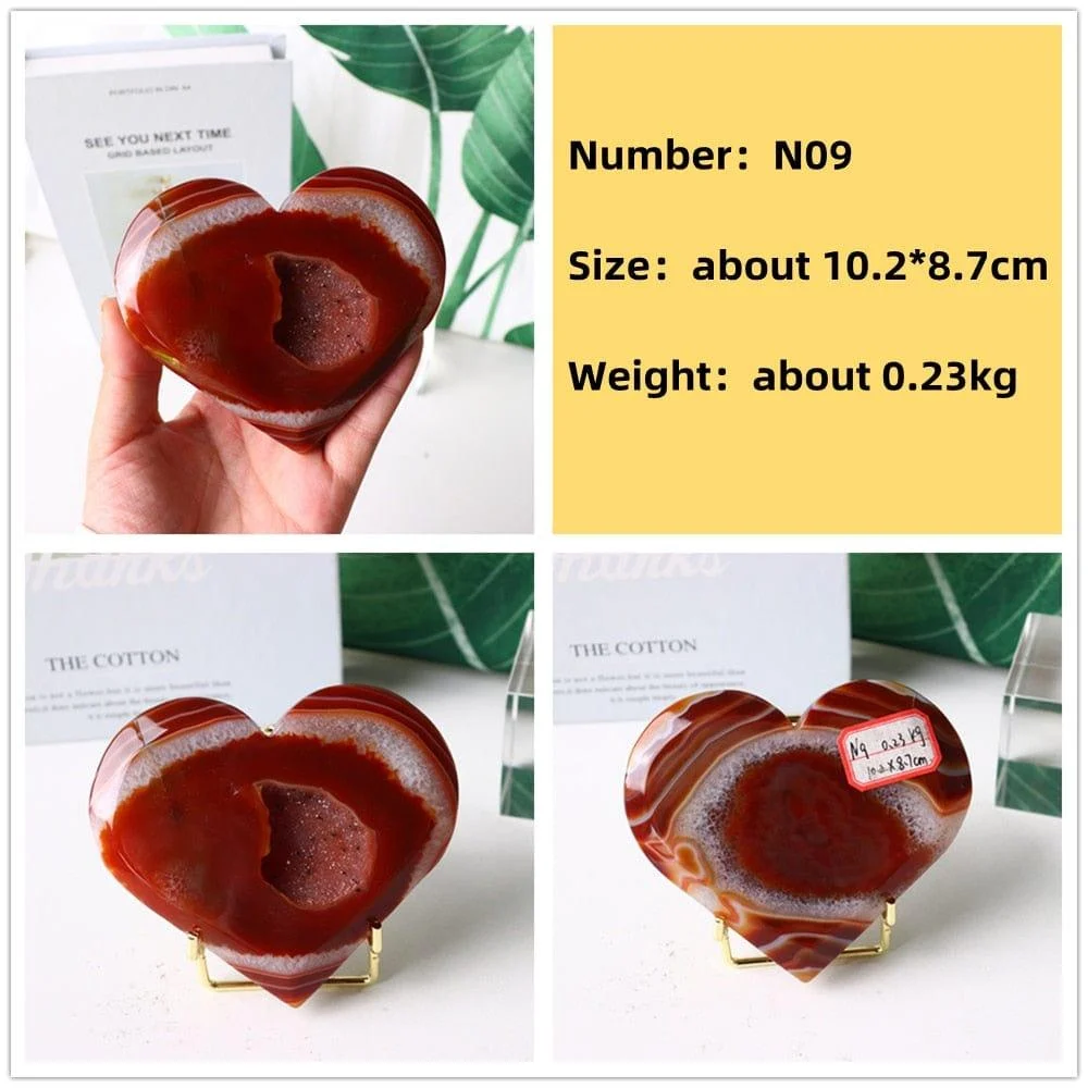 Natural Carnelian Stone Heart Carving - Glova