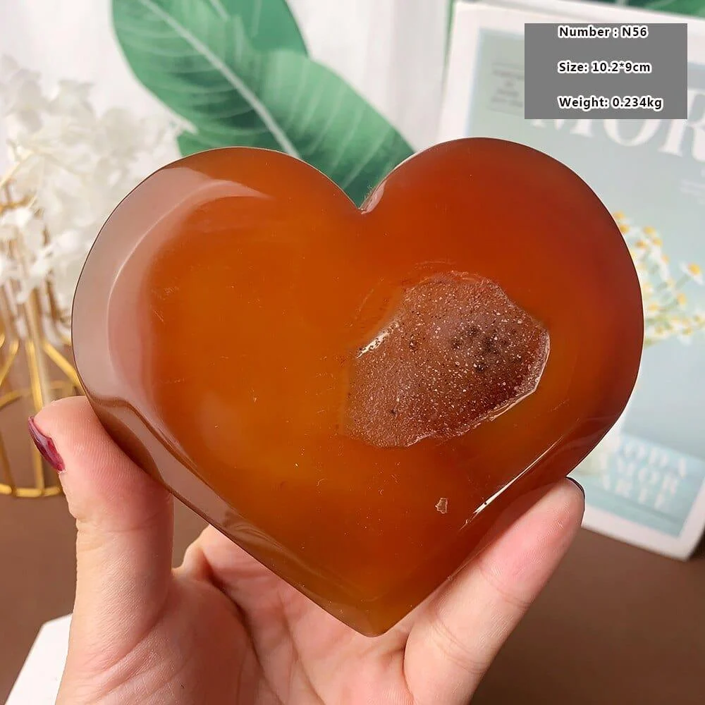 Natural Carnelian Stone Heart Carving - Glova