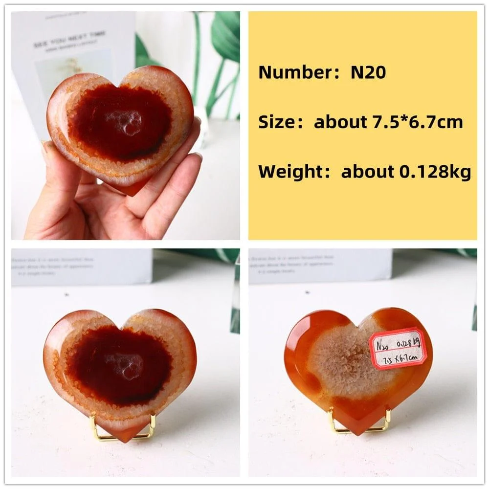 Natural Carnelian Stone Heart Carving - Glova