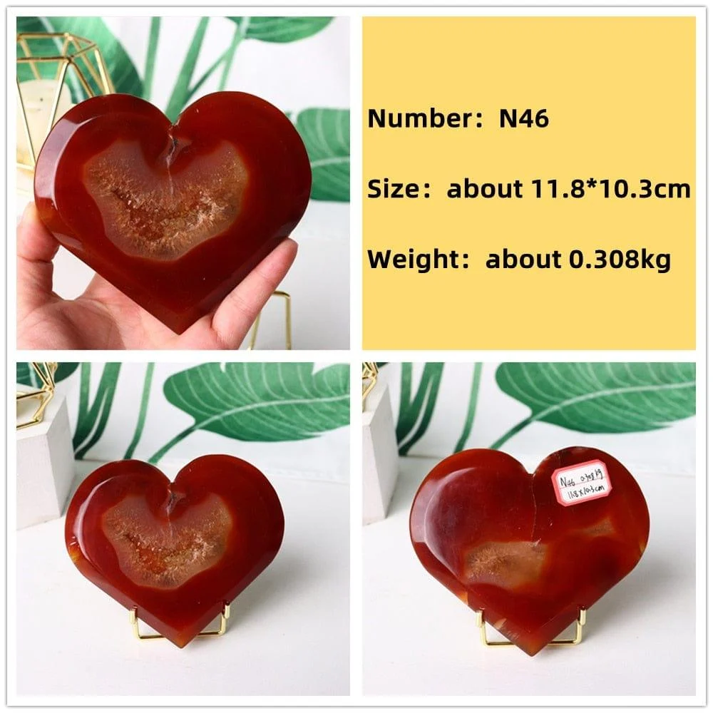 Natural Carnelian Stone Heart Carving - Glova