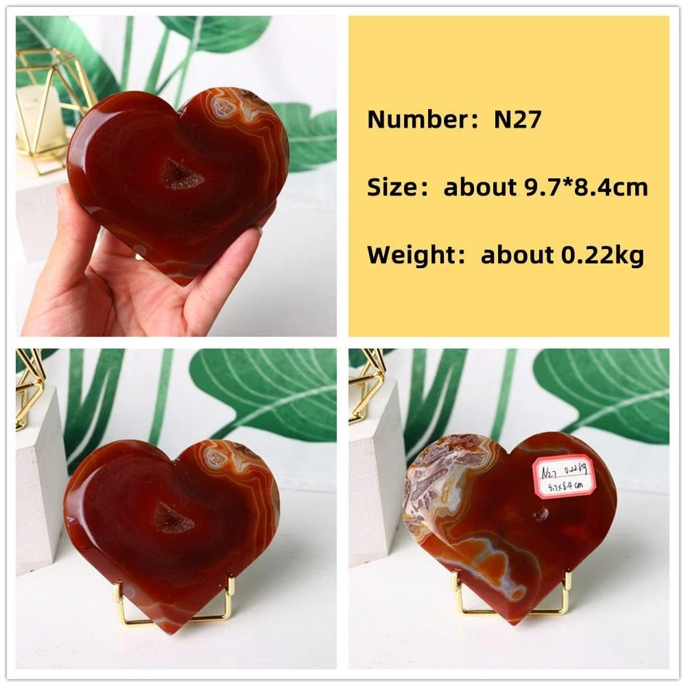 Natural Carnelian Stone Heart Carving - Glova