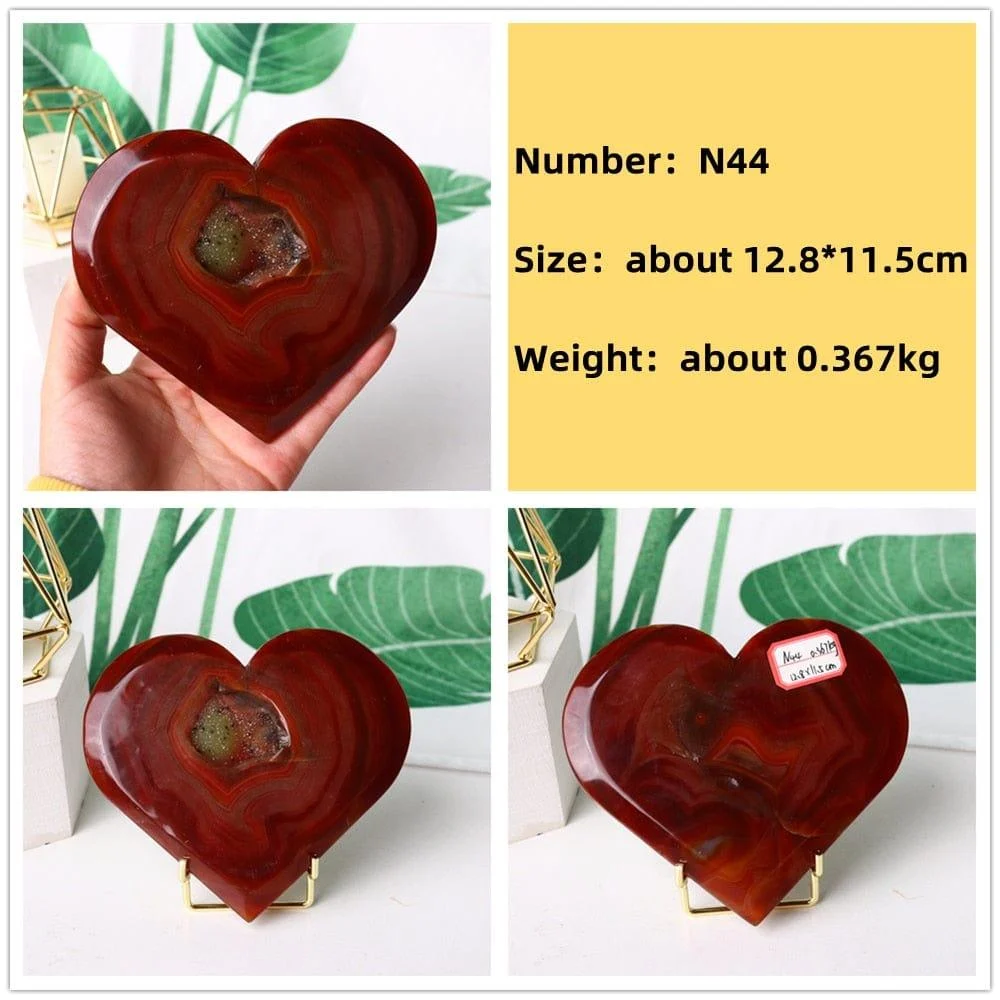 Natural Carnelian Stone Heart Carving - Glova