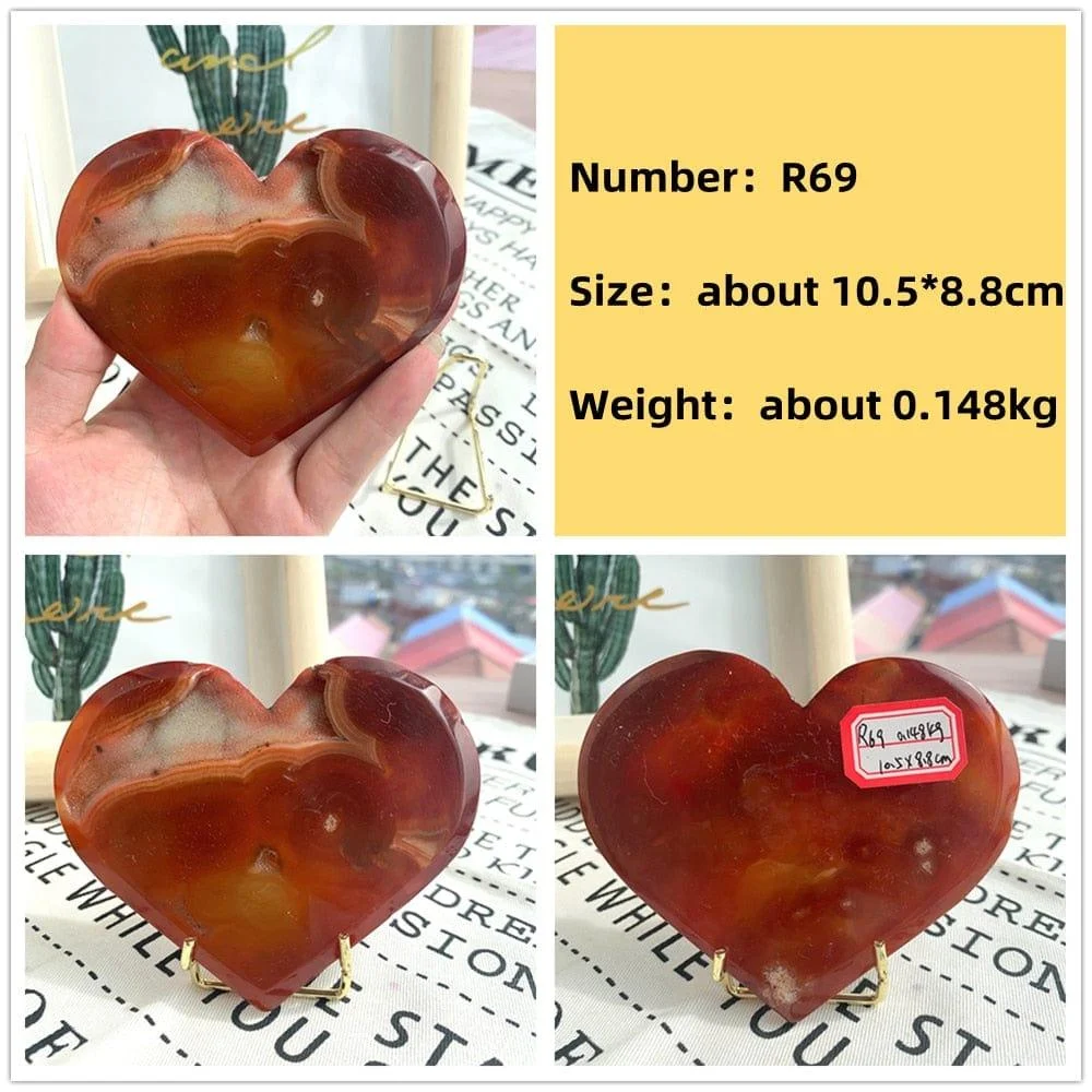 Natural Carnelian Stone Heart Carving - Glova