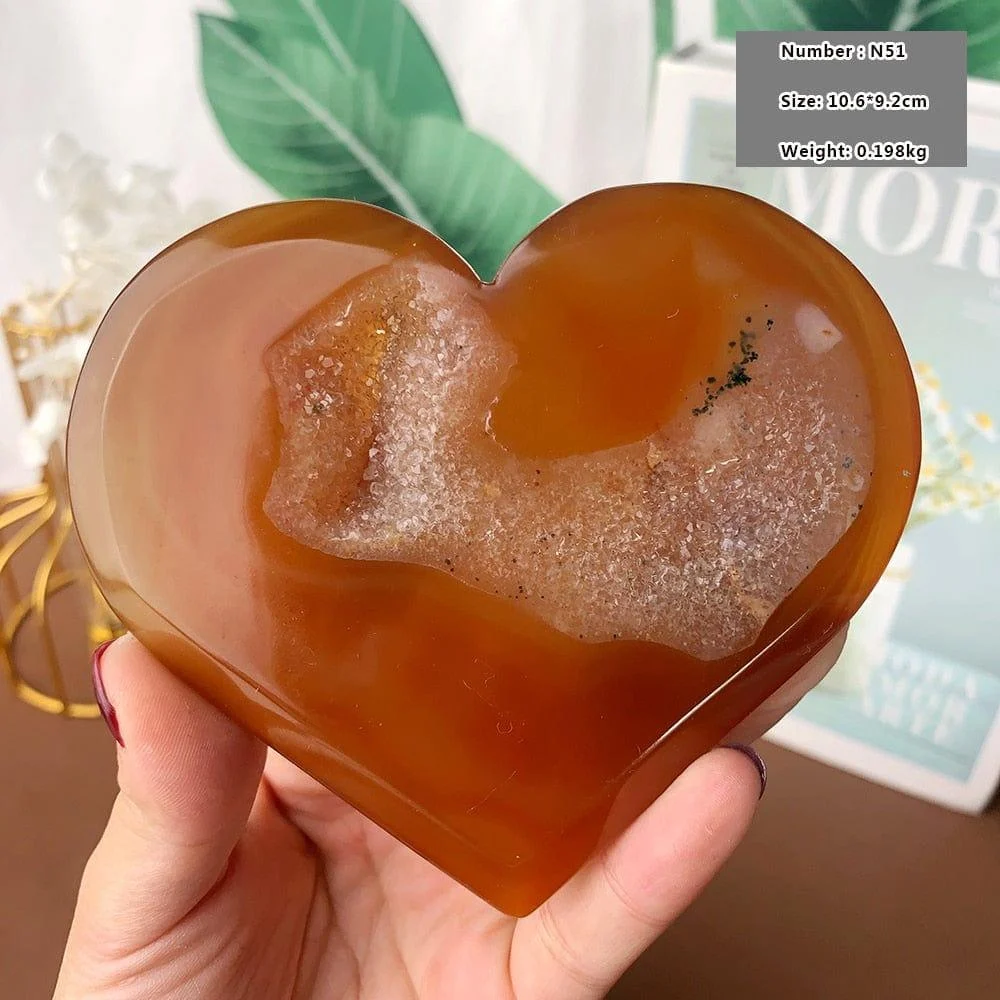 Natural Carnelian Stone Heart Carving - Glova