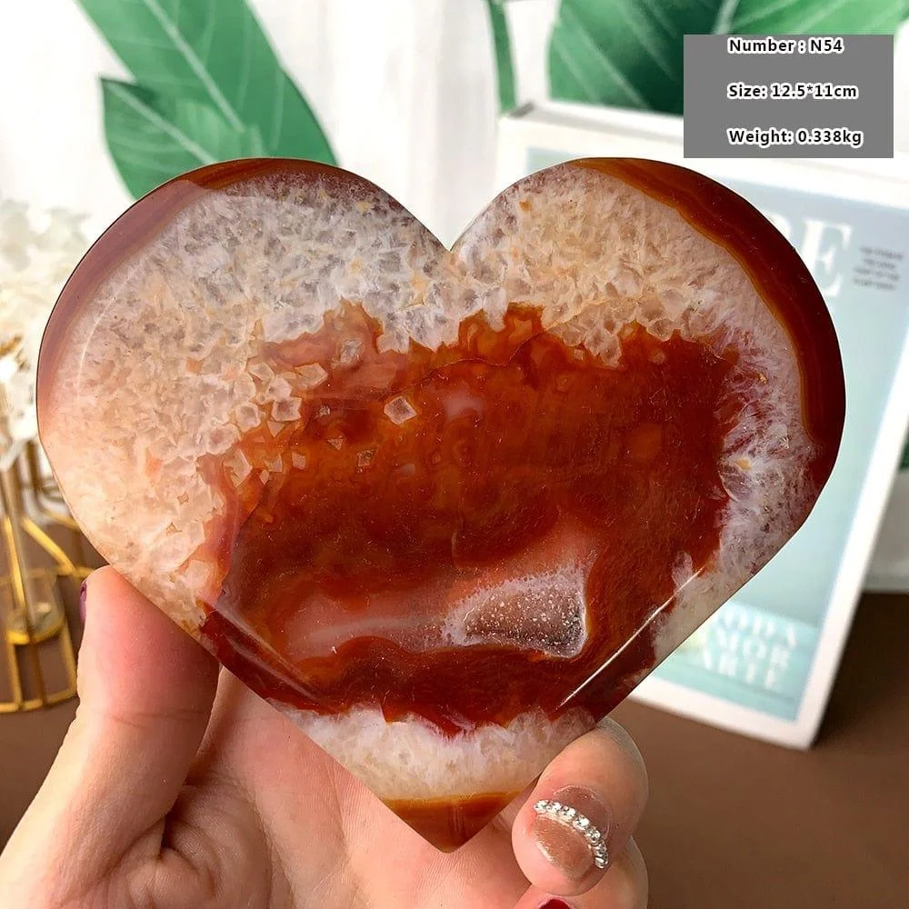 Natural Carnelian Stone Heart Carving - Glova