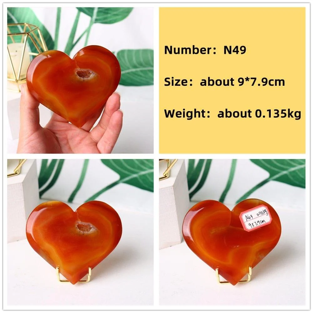 Natural Carnelian Stone Heart Carving - Glova