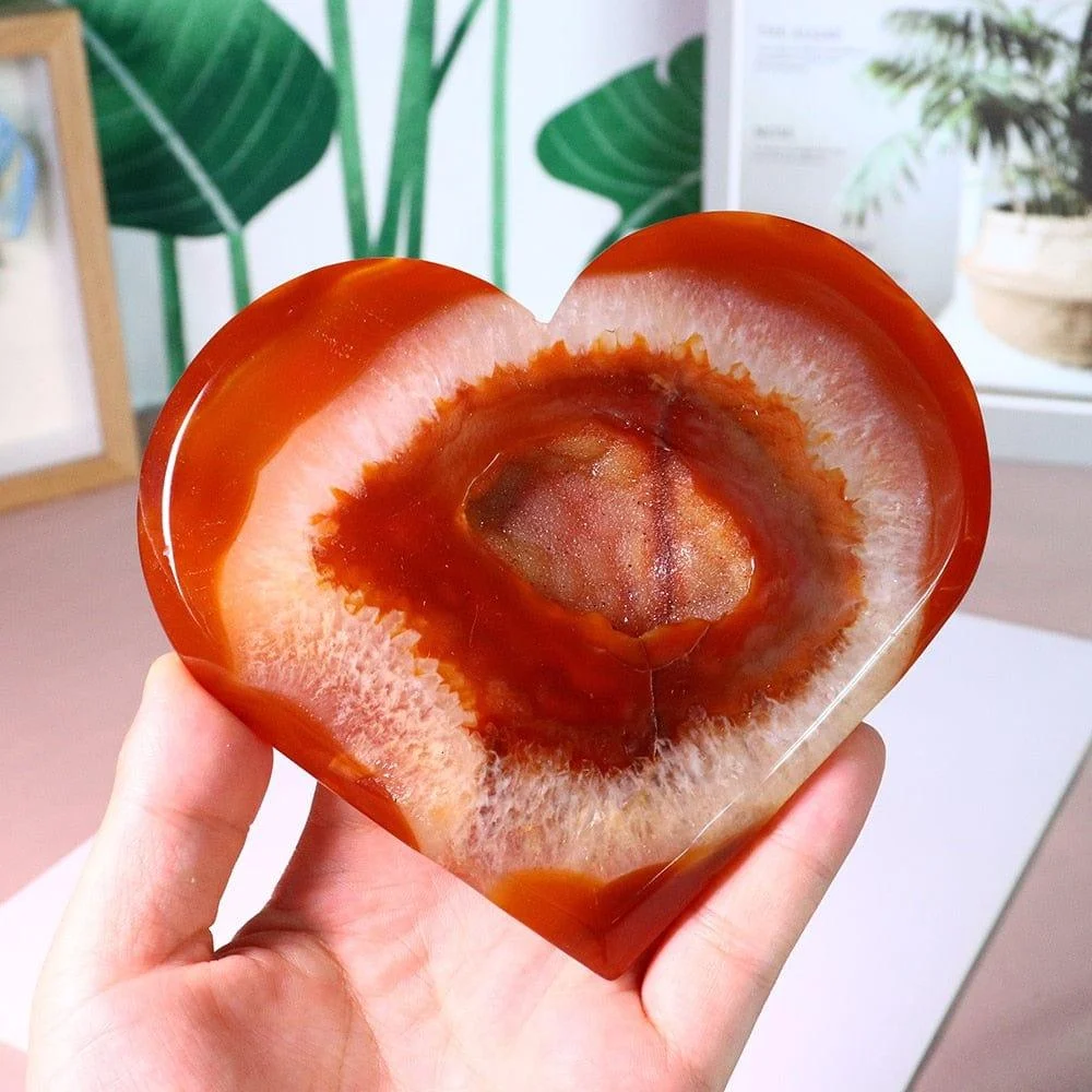 Natural Carnelian Stone Heart Carving - Glova