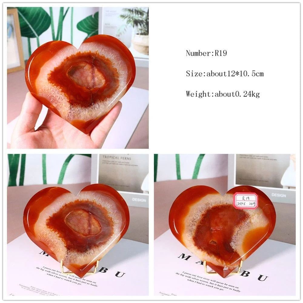 Natural Carnelian Stone Heart Carving - Glova