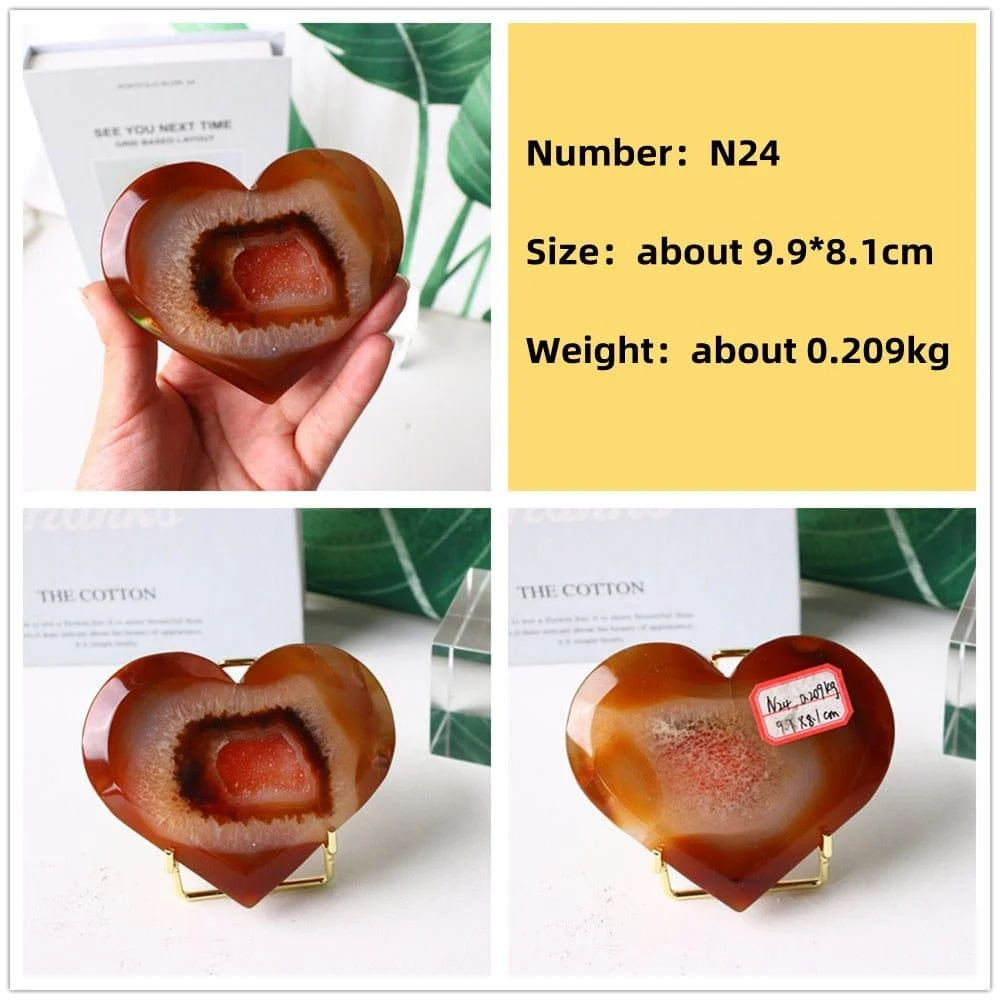 Natural Carnelian Stone Heart Carving - Glova