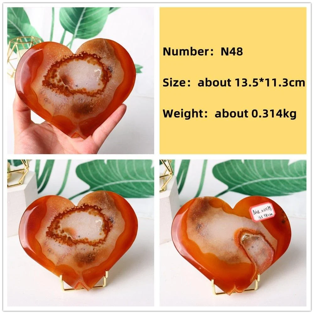 Natural Carnelian Stone Heart Carving - Glova