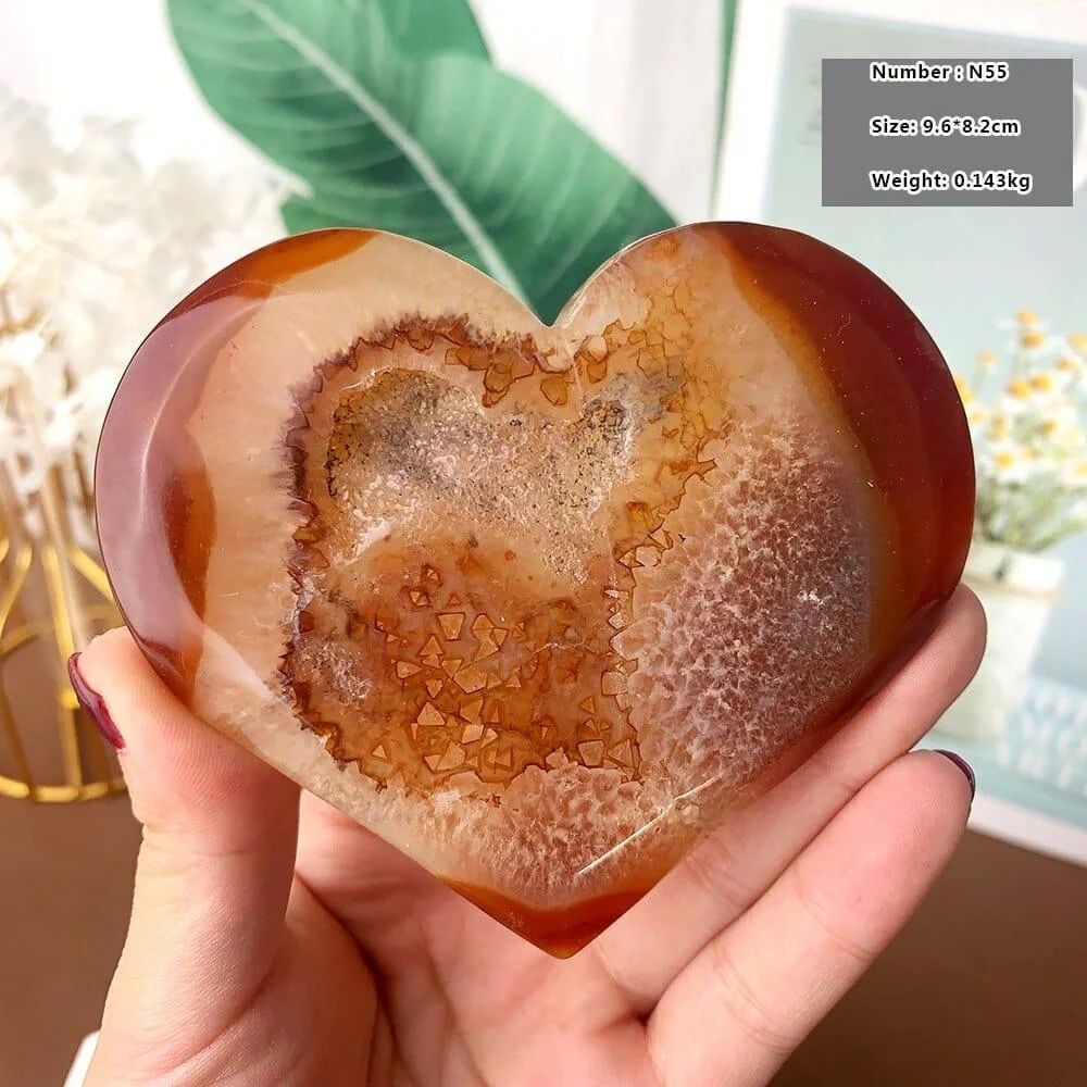 Natural Carnelian Stone Heart Carving - Glova