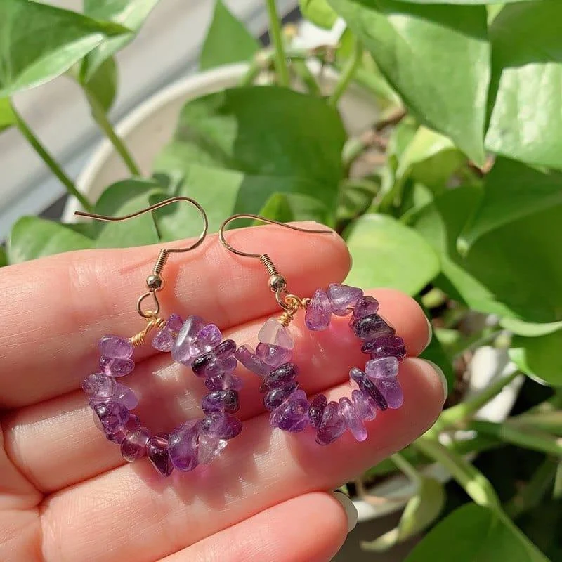 Natural Crystal Beads Earring - Glova