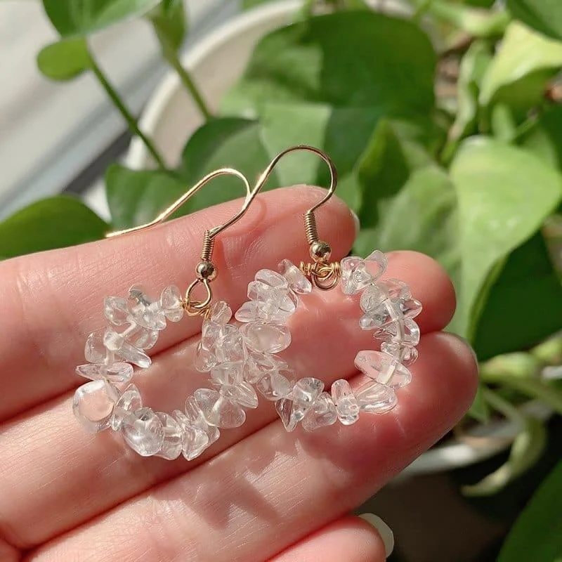 Natural Crystal Beads Earring - Glova