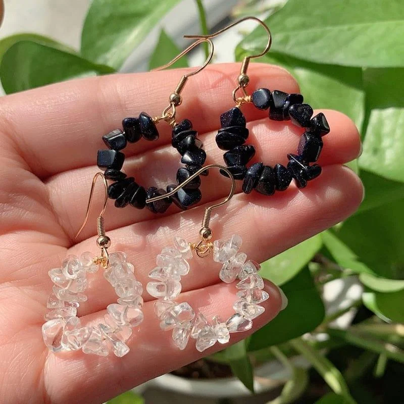 Natural Crystal Beads Earring - Glova