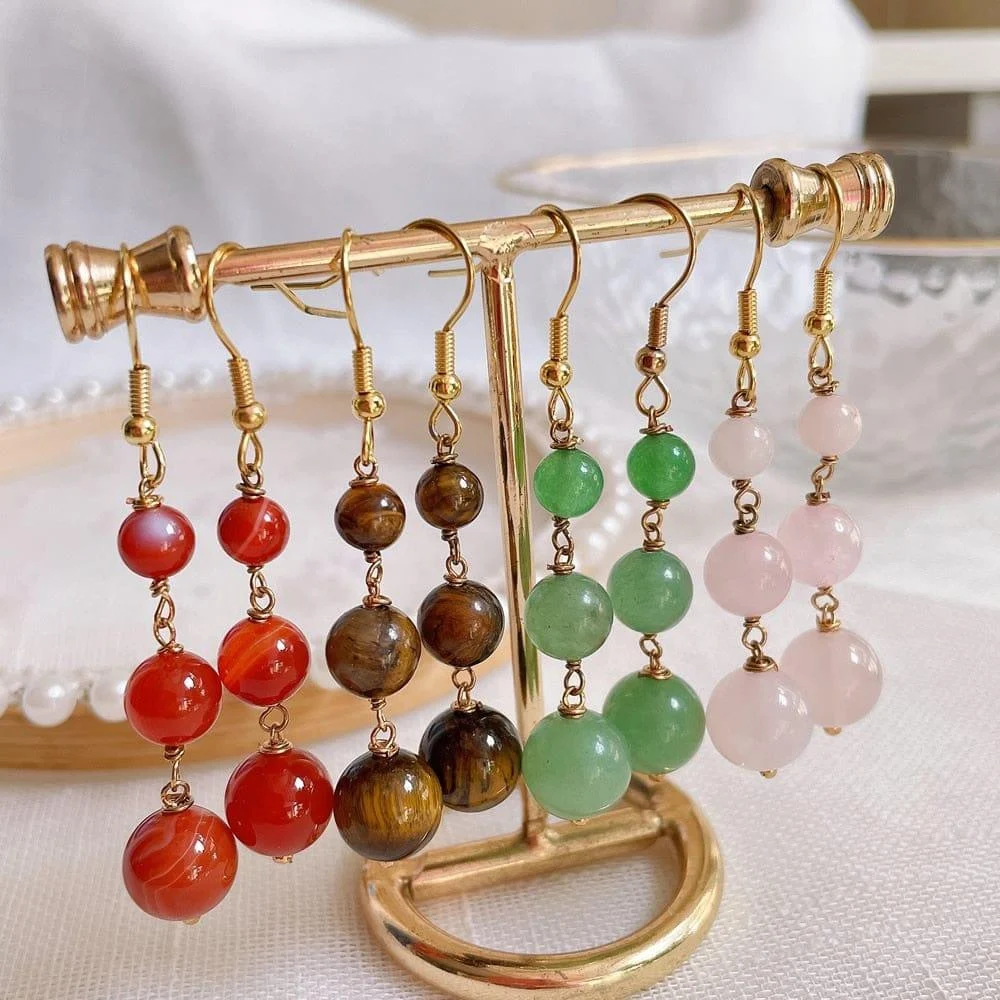 Natural Crystal Drop Earring - Glova