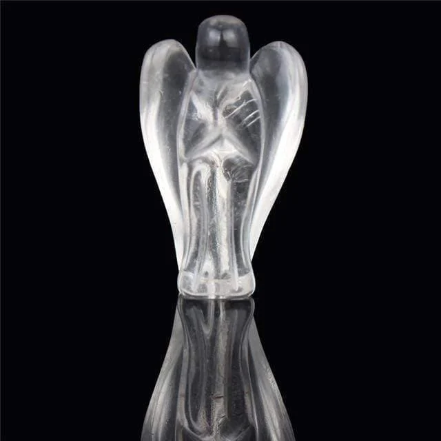 Natural Crystal Guardian Angel Carving - Glova