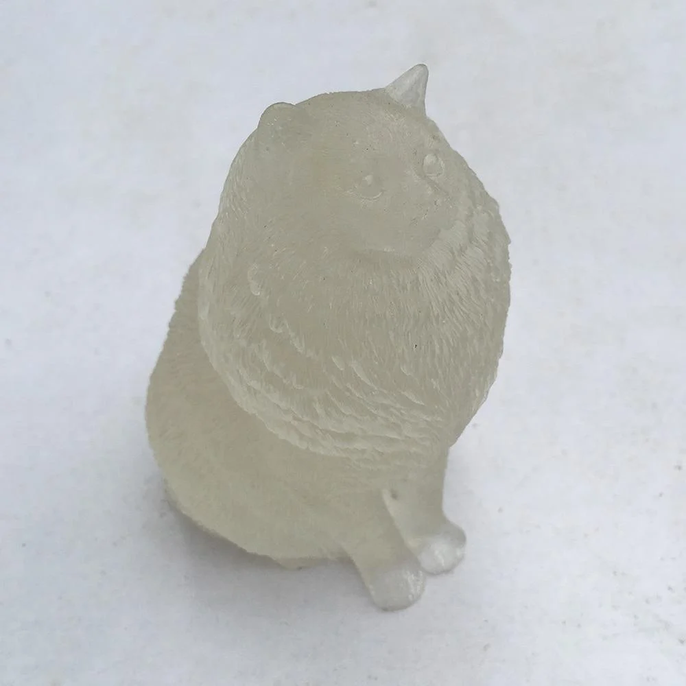 Natural Crystal Lady Cat Carving - Glova