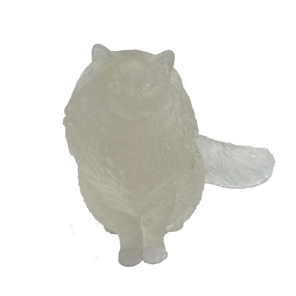 Natural Crystal Lady Cat Carving - Glova