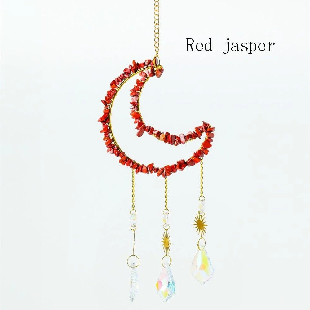 Natural Crystal Moon-Shaped Suncatcher - Glova