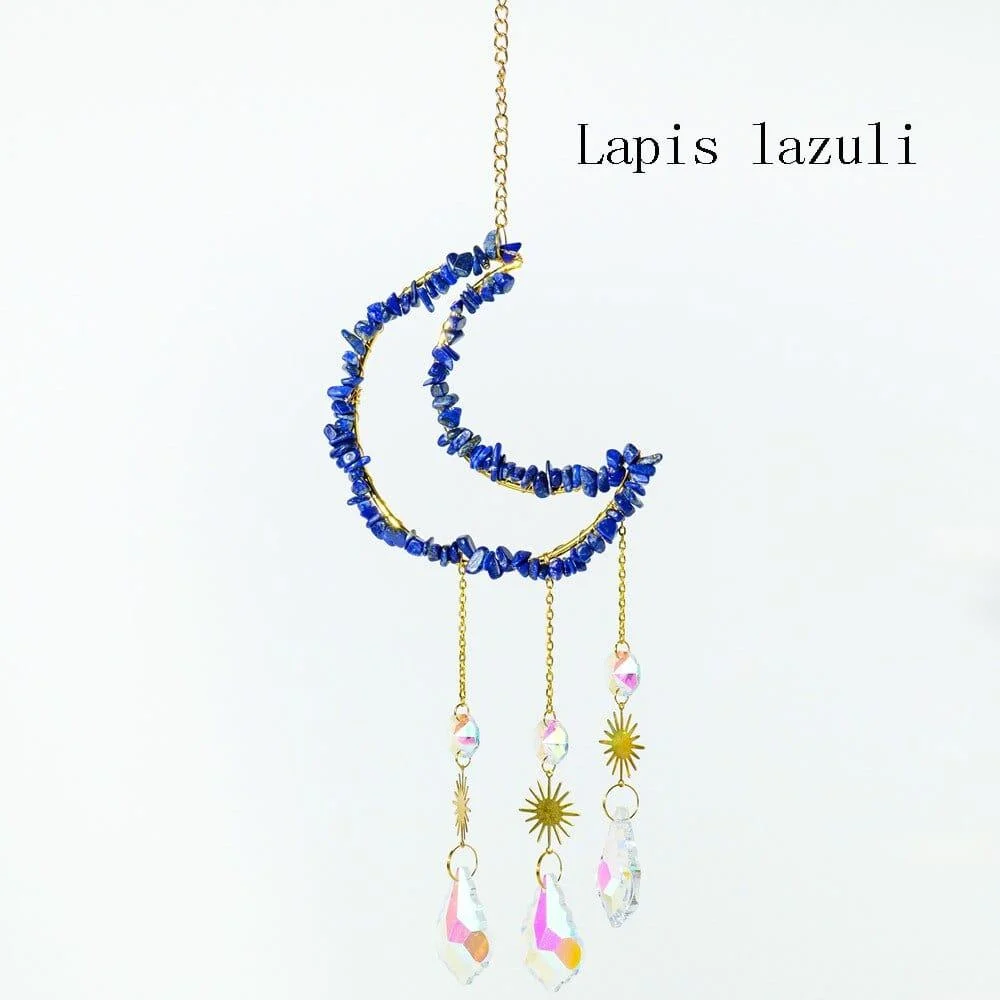 Natural Crystal Moon-Shaped Suncatcher - Glova