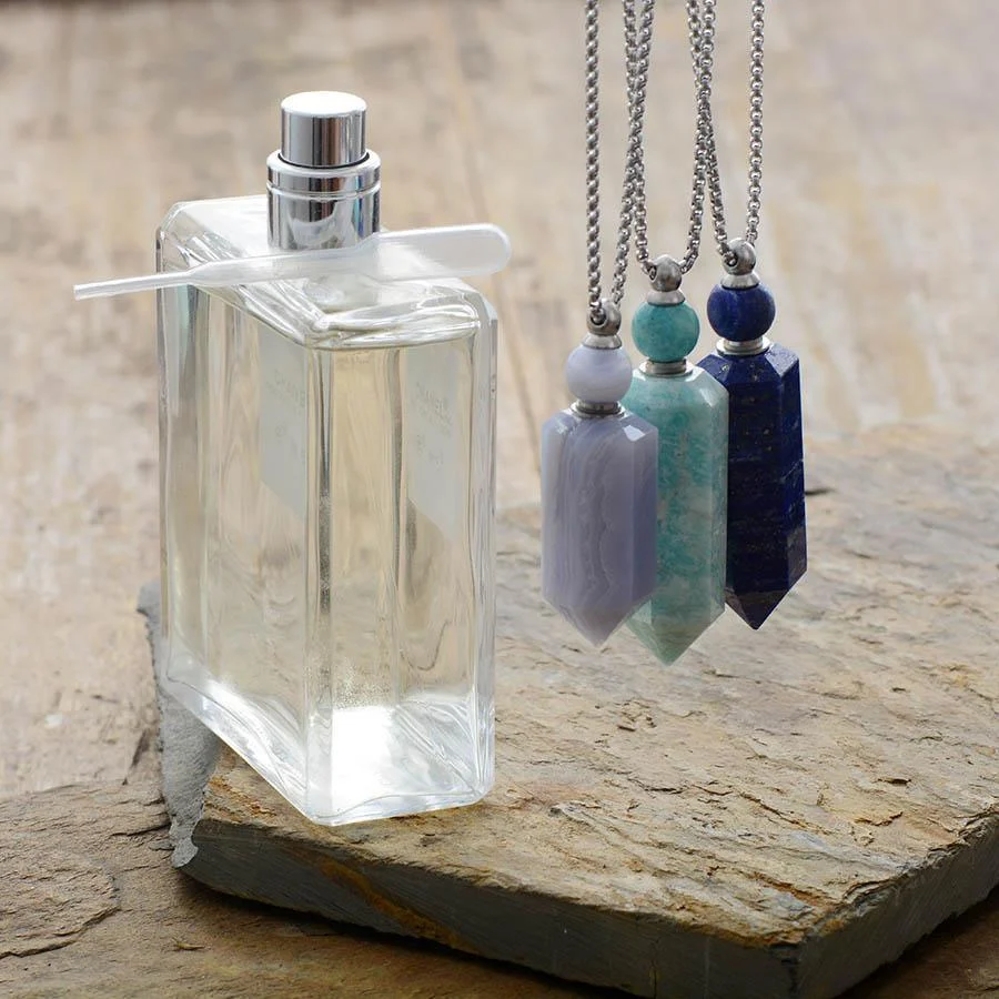 Natural Crystal Perfume Bottle Necklace - Glova