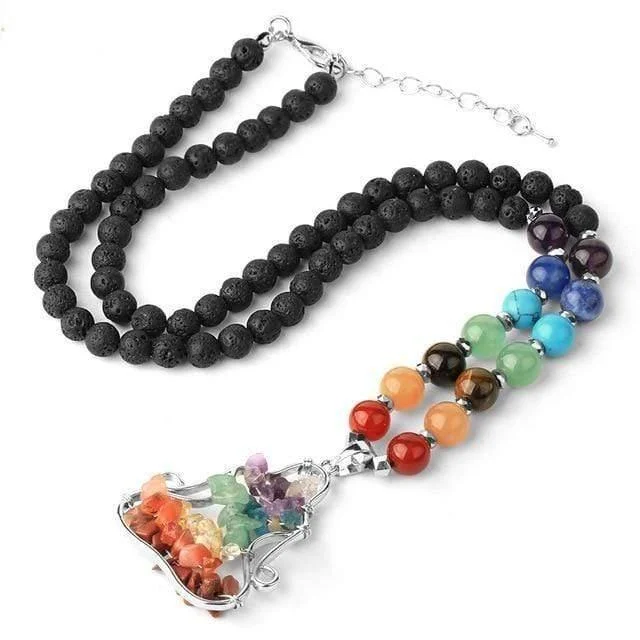 Natural Crystal Stones Yoga Pose Necklace - Glova