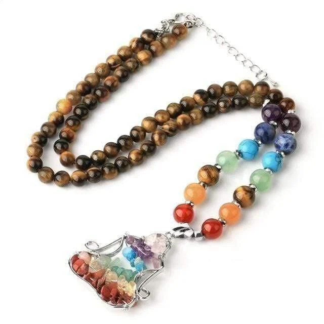 Natural Crystal Stones Yoga Pose Necklace - Glova