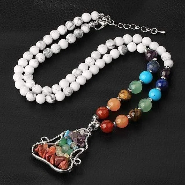 Natural Crystal Stones Yoga Pose Necklace - Glova