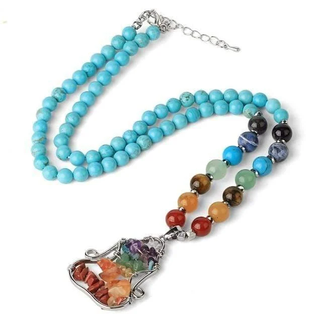 Natural Crystal Stones Yoga Pose Necklace - Glova